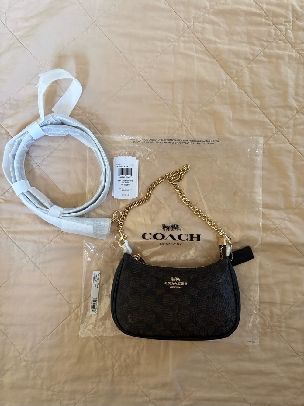 Coach Mini Shoulder Bag in Dark Brown/Black with Gold Hardware - Picture 12 of 14